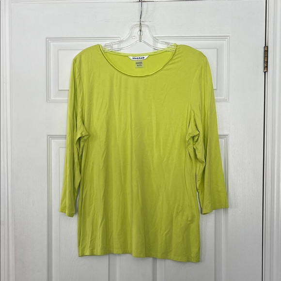 Nygard Collection Tops - Nygard Women's Lime Green Long Sleeve Crewneck Tee